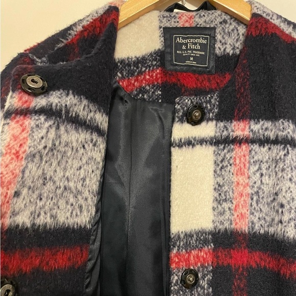 A&F brushed plaid coat - Picture 3 of 4
